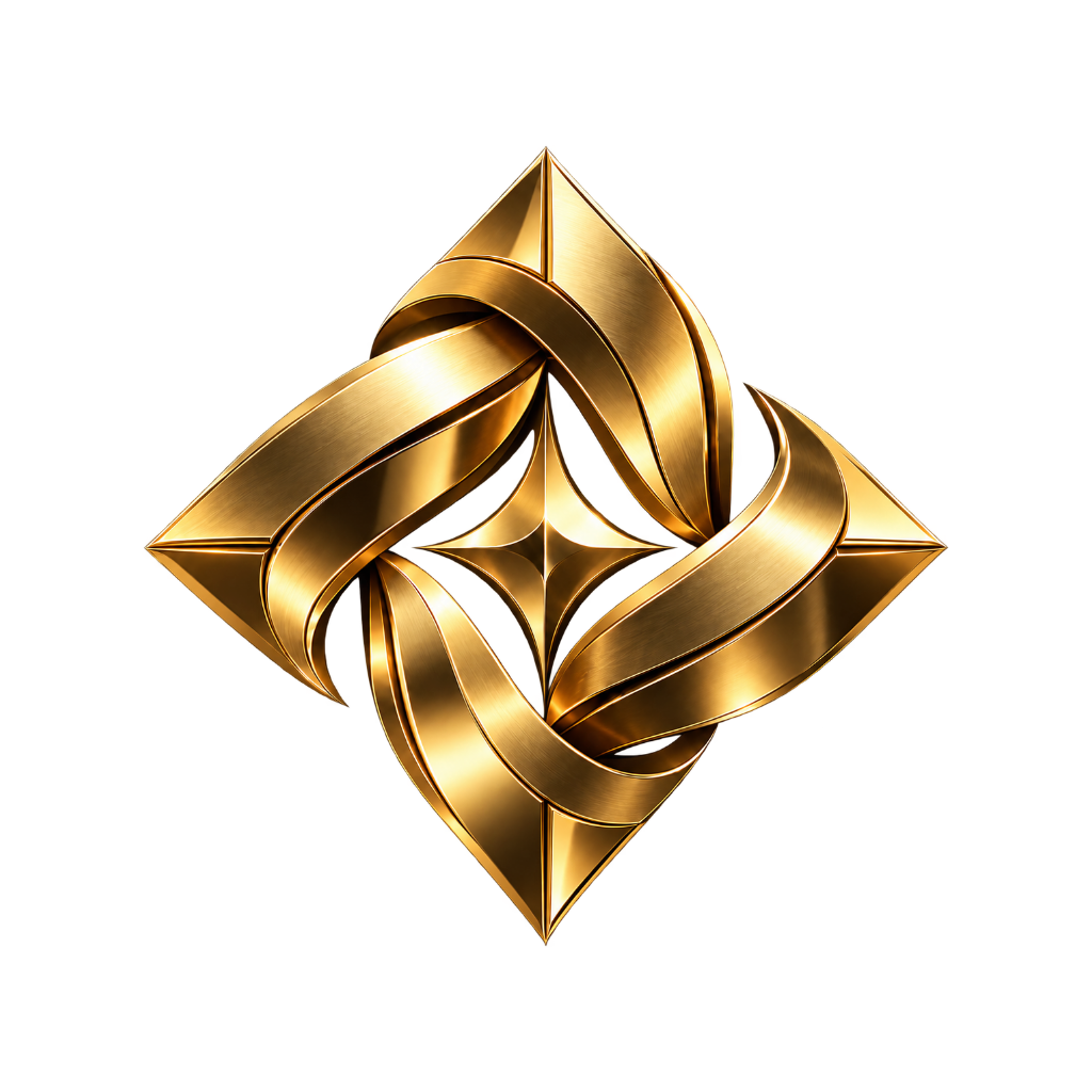 Símbolo dorado entrelazado de Instinto Capital, sin fondo
